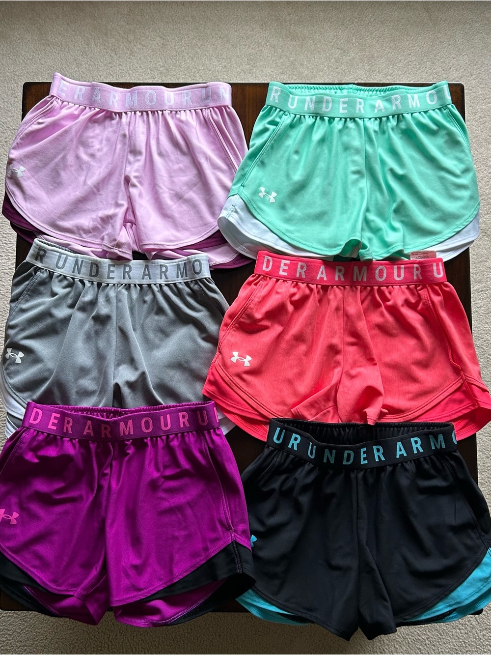 Lot of 6 Under Armour Play Up shorts